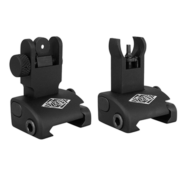 Picture of  Yankee Hill 5040H Q.D.S. Sight Set  Black Hardcoat Anodized Folding  With Hooded Stem For Ar-Platform 816701013290