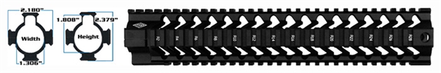 Picture of Yhm Forearm Slr Quad Rail For Ar-15 Rifle Length