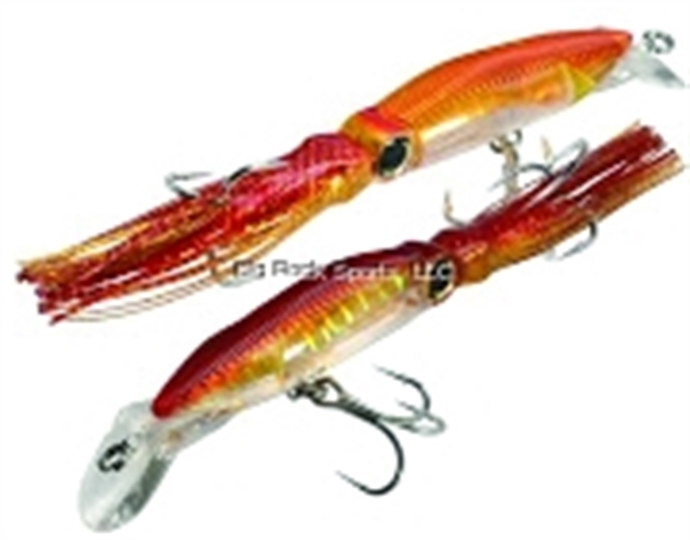 Picture of Yo-Zuri 3D Squirt Hardbait Squid, 7 1/2", 1 1/2 Oz,Squid Tail, Gold Red, Floating