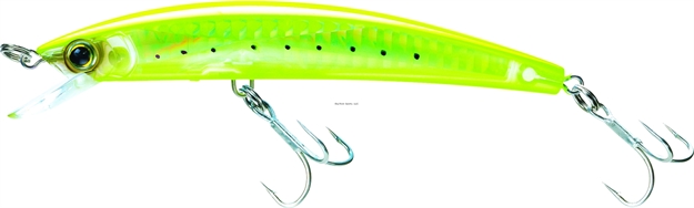 Picture of Yo-Zuri Crystal 3D Minnow, 5 1/4", 7/8 Oz, Chartreuse Silver, Sinking