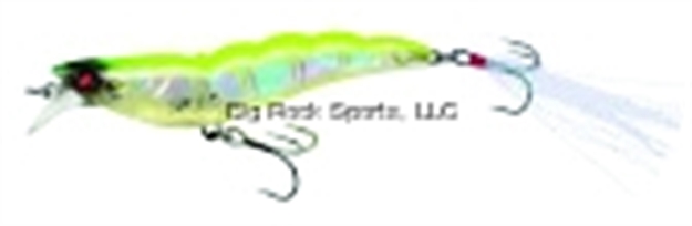 Picture of Yo-Zuri Crystal 3D Shrimp Mylar Tinsel Tail, 2 3/4", 1/4 Oz, Luminescent Aurora Chartreuse, Sinking