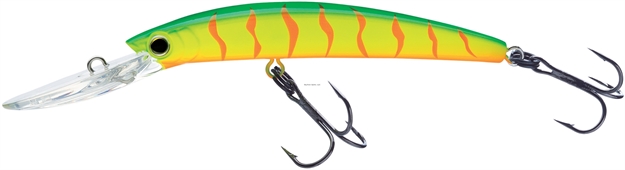 Picture of Yo-Zuri Crystal Minnow Deep Diver Walleye Trolling Bait 3/8Oz 3-1/2" 7 FT #6 Hooks Hot Tiger