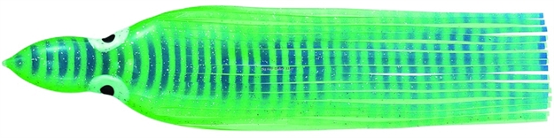 Picture of Yo-Zuri Octopus Skirt (With Holed Head) Red Eye, 7-3/4" #6.5 Green Blue