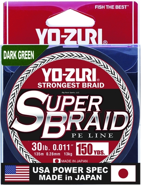 Picture of Yo-Zuri Super Braid 150 Yard Spool Dark Green 30Lb YZSB30LBDG150YD