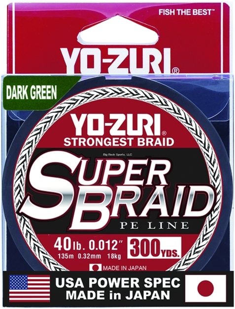 Picture of Yo-Zuri Superbraid Line, 40Lb Test, 300Yd, Dark Green, Boxed