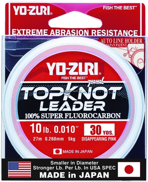 Picture of Yo-Zuri Topkot Fluorocarbon Leader, 10Lb Test, 30Yd, Pink, Boxed