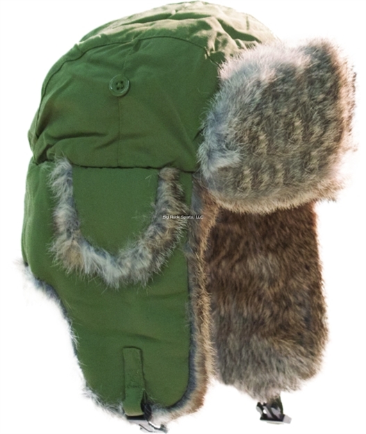 Picture of Yukon Alaskan Hat Taslan Olive W/Brown Fur Large