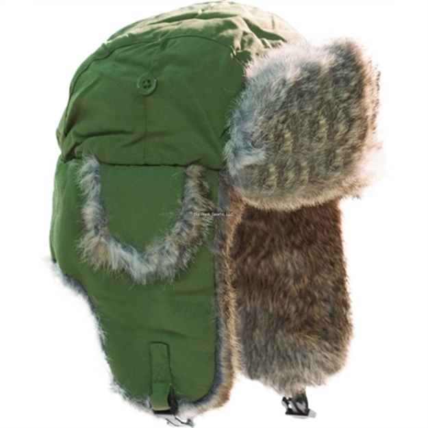 Picture of Yukon Alaskan Hat Taslan Olive W/Brown Fur XL