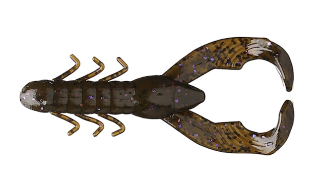 Picture of Yum Christie Craw Soft Plastic Crawfish, Soft Plastic Crawfish, 3 1/2", Green Pumpkin/Purple Flake, Floating,8/Bag YCW444