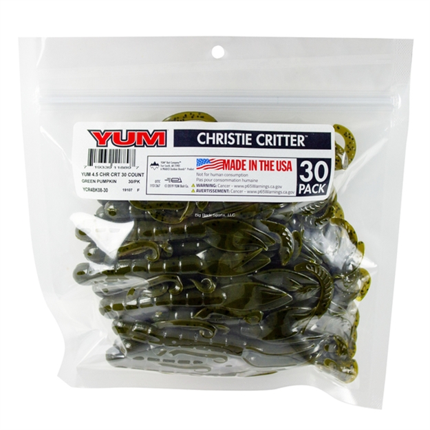 Picture of Yum Christie Critter 4 1/2", 30Pk-Green Pumpkin