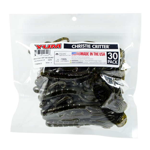 Picture of Yum Christie Critter 4 1/2", 30Pk-Grnpkn/Pur FL