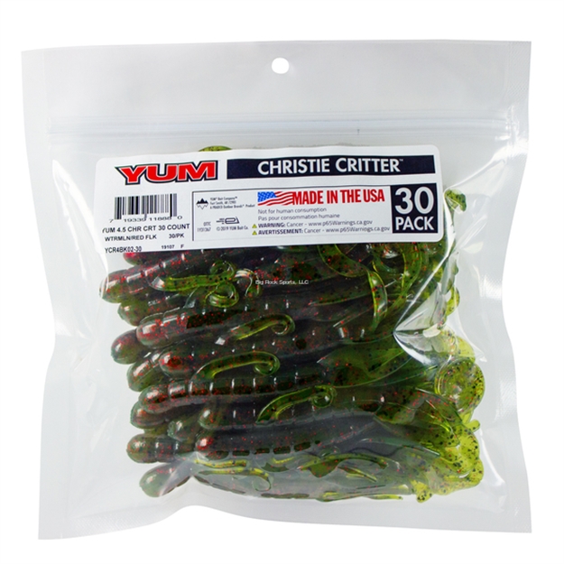 Picture of Yum Christie Critter 4 1/2", 30Pk-Watermellon/Red FL