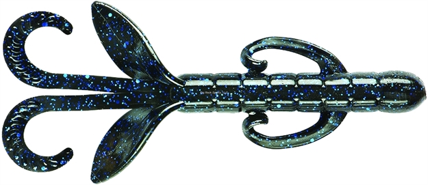Picture of Yum Christie Critter Soft Plastic Creature Bait, 4 1/2", Black/Blue Flake, Floating,8/Bag