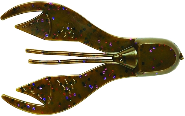 Picture of Yum Chunk Soft Plastic Crawfish, 2 3/4", Green Pumpkin/Purple Flake,8/Bag