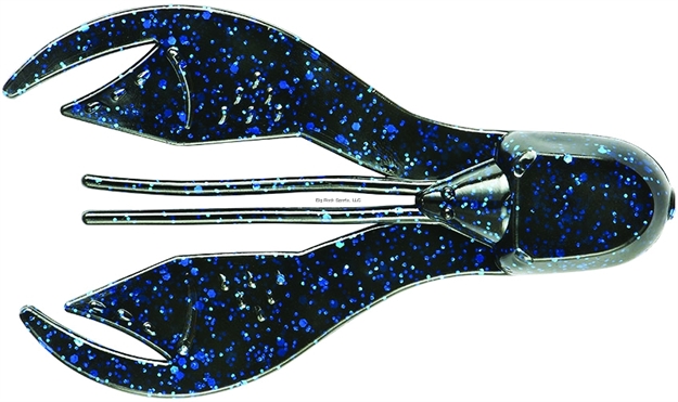 Picture of Yum Chunk Soft Plastic Crawfish, 3 1/4", Black/Blue Flake,7/Bag