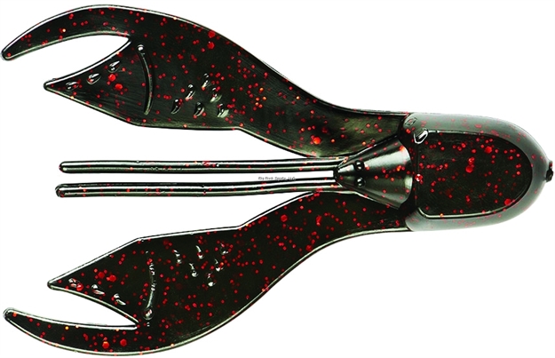 Picture of Yum Chunk Soft Plastic Crawfish, 3 1/4", Black/Red Flake,7/Bag