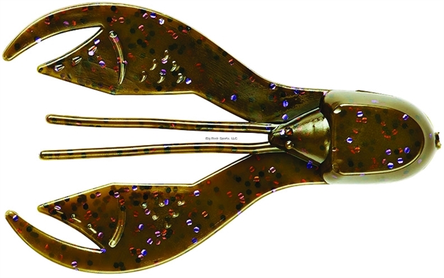 Picture of Yum Chunk Soft Plastic Crawfish, 3 1/4", Green Pumpkin/Purple Flake,7/Bag