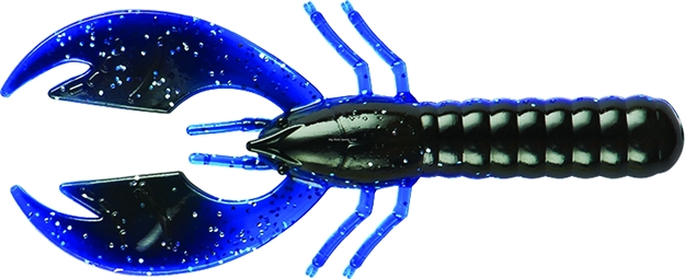 Picture of Yum Craw Papi Soft Plastic Crawfish, 2 3/4", Black/Blue Shadow,12/Bag
