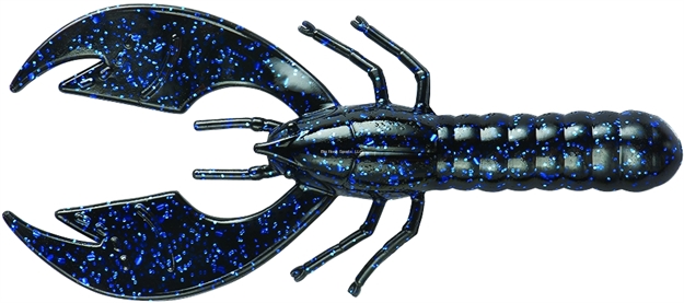 Picture of Yum Craw Papi Soft Plastic Crawfish, 3 3/4", Black/Blue Flake,8/Bag