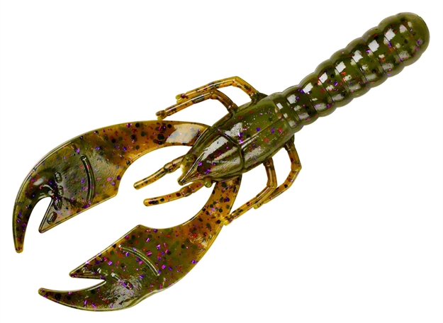 Picture of Yum Craw Papi Soft Plastic Crawfish, 3 3/4", Green Pumpkin Purple Flake, 8/Bag