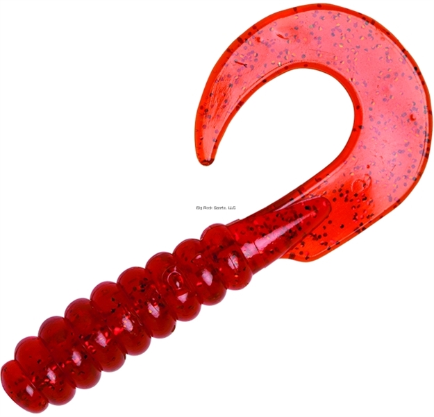 Picture of Yum Walleye Curltail Grub, 3", Motor Oil Neon, Floating,12/Bag