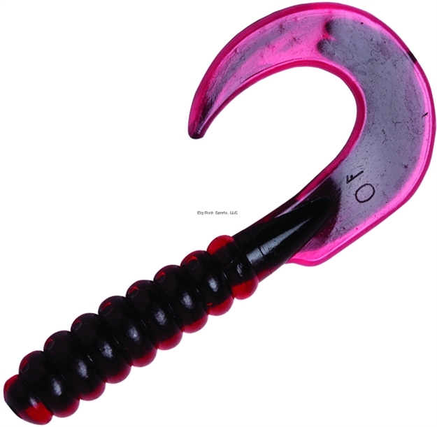 Picture of Yum Walleye Curltail Grub, 3", Red Bloodline, Floating,12/Bag