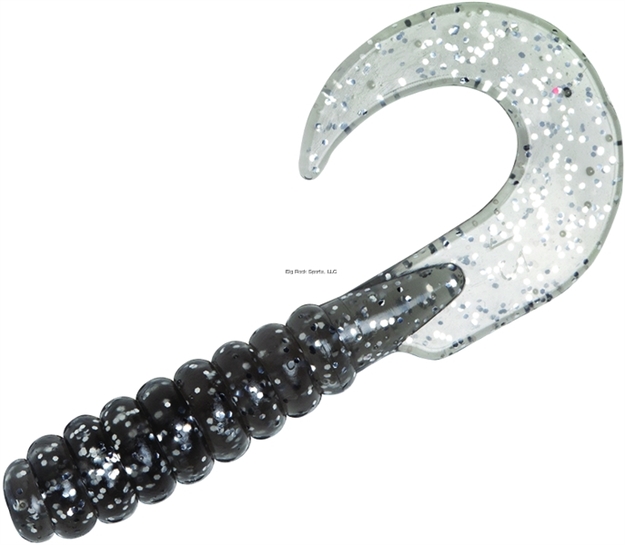 Picture of Yum Walleye Curltail Grub, 3", Smoke Silver Flake, Floating,12/Bag