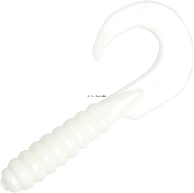 Picture of Yum Walleye Curltail Grub, 3", White, Floating,12/Bag