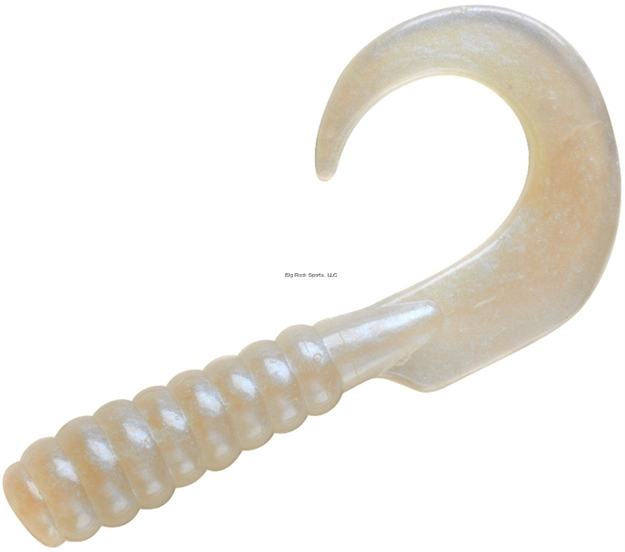 Picture of Yum Walleye Curltail Grub, 4", Pearl White, 12/Bag