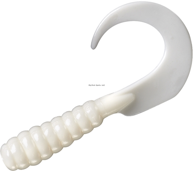 Picture of Yum Walleye Curltail Grub, 4", White, 12/Bag
