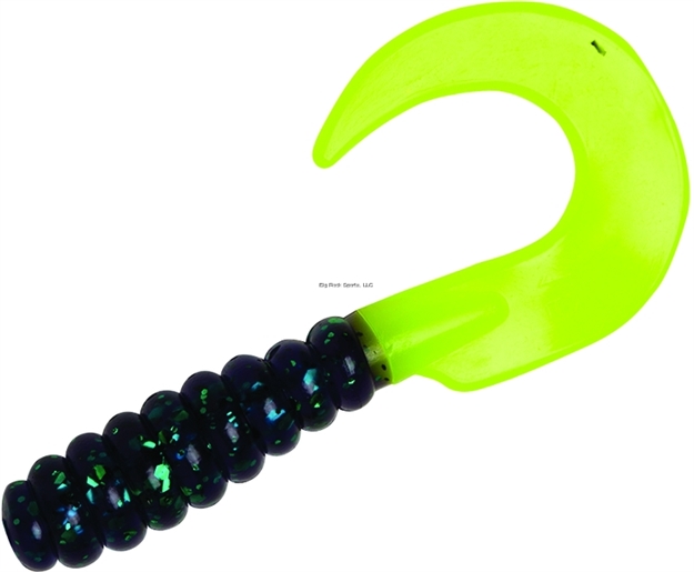 Picture of Yum Walleye Grub, 3 , Junebug Chartreuse, 12/Bag