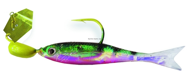 Picture of Z-Man Chatterbait Flashback Mini Bladed Swim Jig, 1/16 Oz, Chartreuse/Rainbow