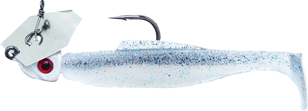 Picture of Z-Man Diezel Inshore Chatterbait Bladed Swimbait, 4", 1/4 Oz, Smoky Shad Silver Blade/White Head