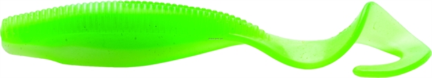 Picture of Z-Man Elaztech Curly Tailz Scented Curl Tail Grub, 4", Lime/Pearl, 5/Pack