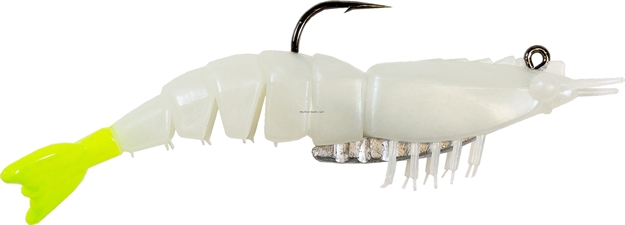 Picture of Z-Man Elaztech EZ Shrimpz Rigged 3.5" Glow/Chartreuse Tail 2 Pack