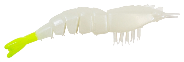 Picture of Z-Man Elaztech EZ Shrimpz Unrigged 3.5" Glow/Chartreuse Tail 4 Pack