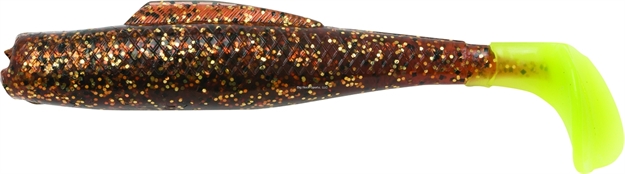 Picture of Z-Man Elaztech Minnowz Swimbait, 3", Rootbeer/Chartreuse Tail, Floating, 6/Pack