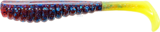 Picture of Z-Man Elaztech Swimmin' Trout Trick 3.5" Plum/Chartreuse Tail 6 Pack