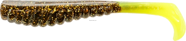 Picture of Z-Man Elaztech Swimmin' Trout Trick 3.5" Rootbeer/Chartreuse Tail 6 Pack