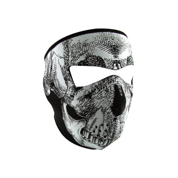 Picture of Zanheadgear Full Mask Glow IN The Dark Blk-Wht Skull Face