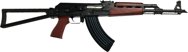 Picture of  Zastava Arms Usa Zr7762rtf Zpapm70  7.62X39mm 30+1 16.30" Black Chrome Lined Steel Barrel, Black Serbian Red Wood Handguard, Black Synthetic Folding Triangle Stock, Black Synthetic Grip