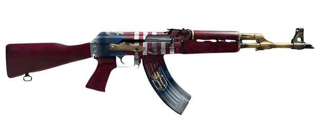 Picture of  Zastava Arms Usa Zr7762ams Zpap M70 Limited Edition 7.62X39mm 30+1 16.30" 24K Gold Plated Barrel, Red/White/Blue 1.5Mm Bulged Trunnion Receiver, Serbian Red Wood Furniture 685757098984