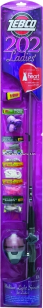 Picture of Zebco 202 Ladies Flatboard Spincast Combo, Line Included, 70/10, 5' 6", Medium