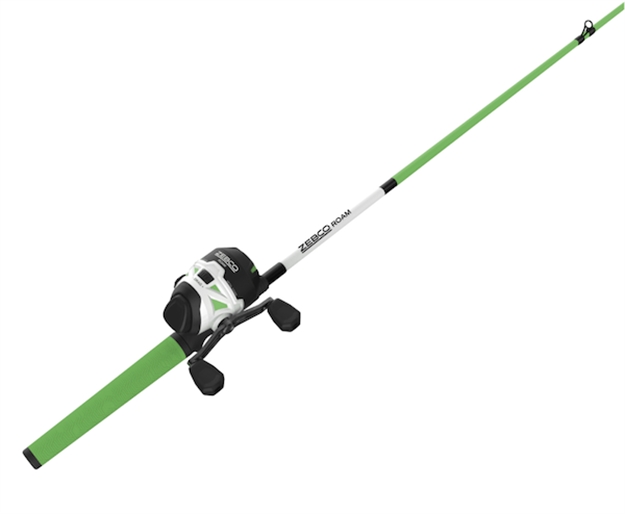 Picture of Zebco Roam Spincast Combo, Green, 6', 2 Pc, Med Pwr, 3Bb, 3.6:1 Ratio, W/10# Line