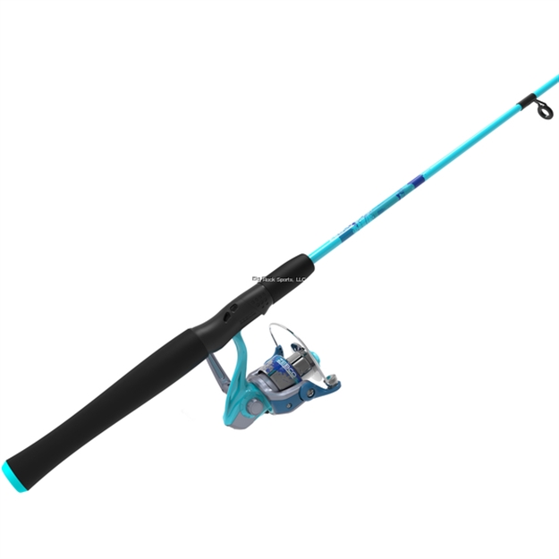 Picture of Zebco Splash Spinning Combo, Blue, 20 Size Reel, With 8# Line, ON 6 Ft., 2 PC ML Action Rod, 1/16-3/8 OZ Lures