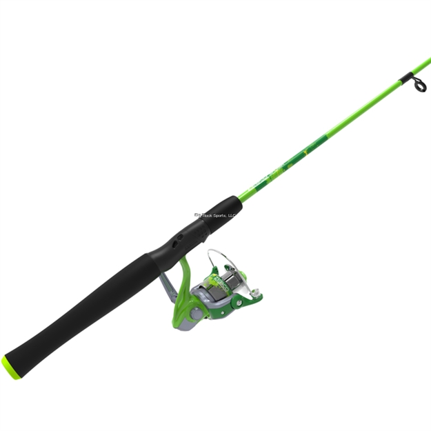 Picture of Zebco Splash Spinning Combo, Green, 20 Size Reel, With 8# Line, ON 6 Ft., 2 PC ML Action Rod, 1/16-3/8 OZ Lures