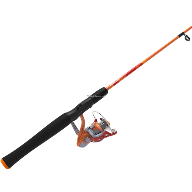 Picture of Zebco Splash Spinning Combo, Orange, 20 Size Reel, With 8# Line, ON 6 Ft., 2 PC ML Action Rod, 1/16-3/8 OZ Lures
