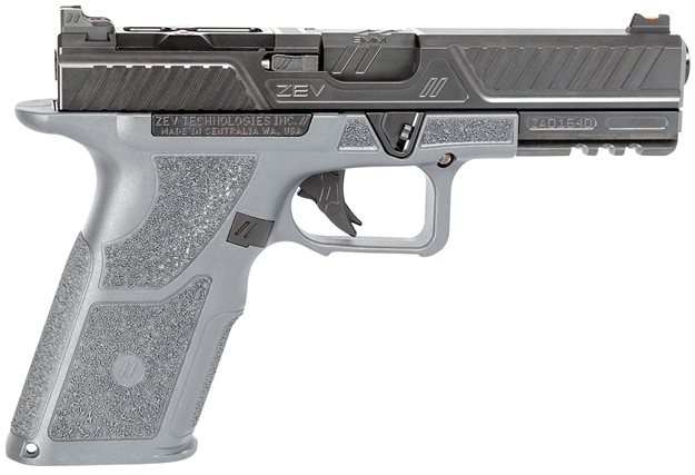 Picture of Zev Oz9stdcomg Oz9 Combat 9Mm Luger 4.49" 17+1 (2) Combat Gray Frame Black Steel Slide With Optics Cut Aggressive Textured Combat Gray Polymer Grips OZ9-STD-COM-G 811338036940