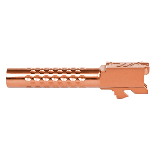 Picture of  Zev Bbl19optbrz Optimized Match Grade  9Mm Luger, Compatible W/Glock 19 Gen1-4, 4.02" Bronze Pvd 416R Stainless Steel Dimpled Barrel 811338035417