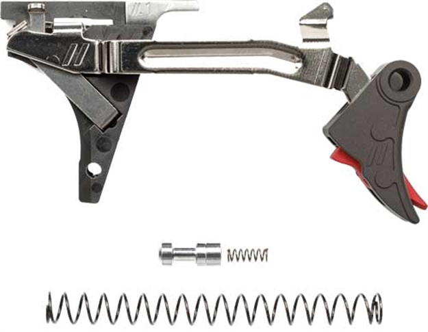 Picture of Zev Technologies Pro Flat Face Trigger Drop IN Kit Gen 1-4 9Mm Bl/Red FFT-PRO-DRP-9-B-R